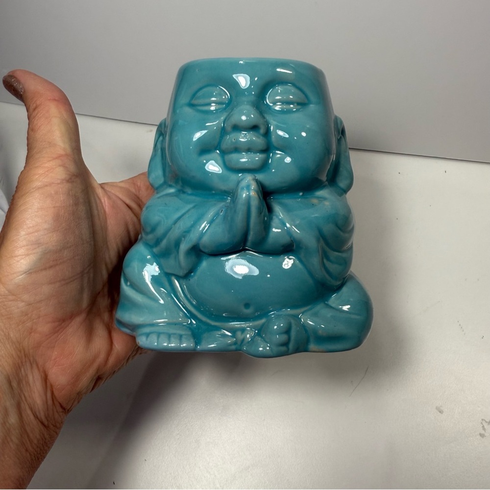 Meritage Turquoise Stoneware Buddha Mug - Picture 1 of 6